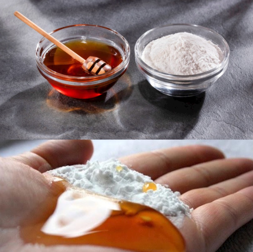 My grandmother used to combine baking soda and honey, and look how she used it